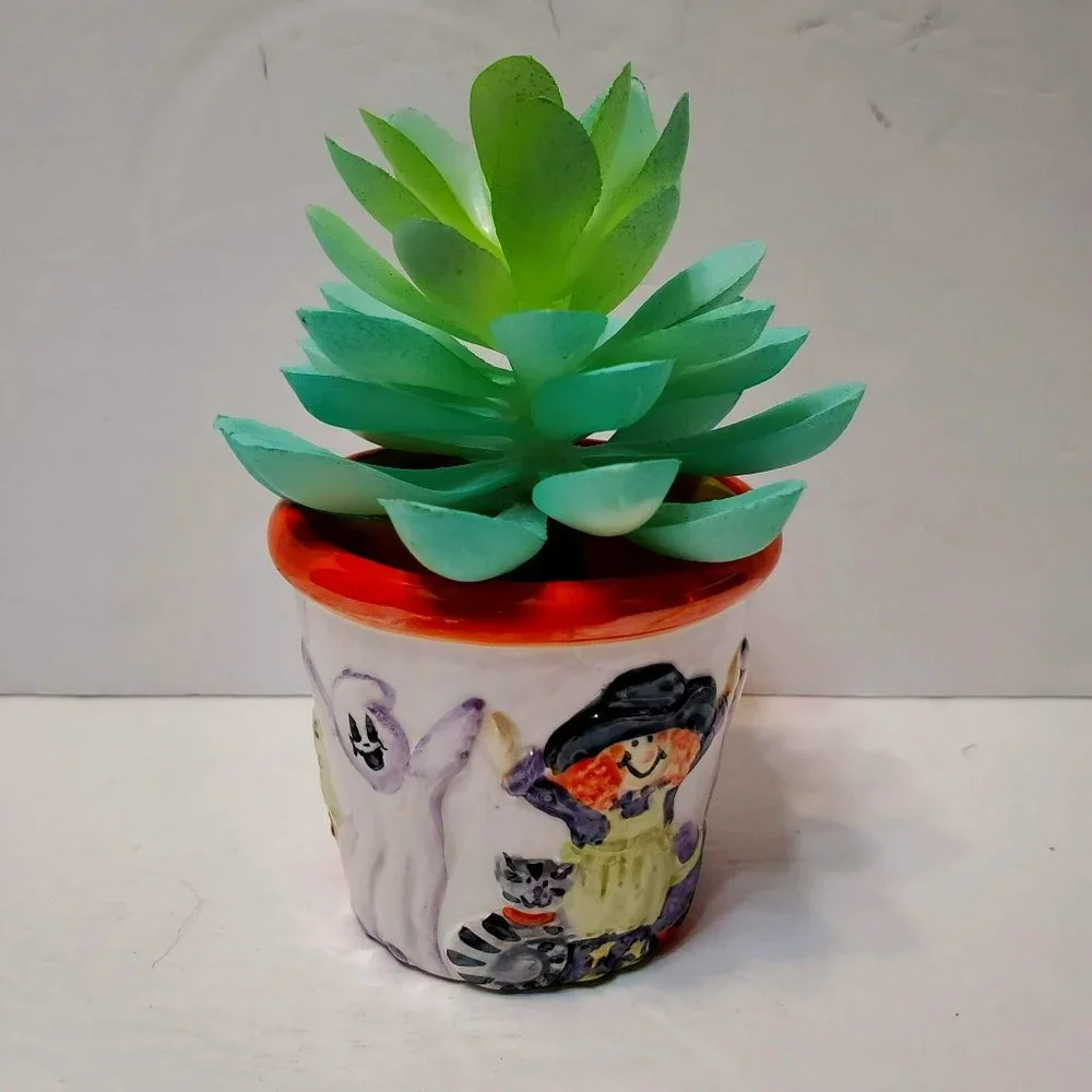 Halloween Succulent Planter, Ceramic Halloween Plant Pot, Succulent Gift